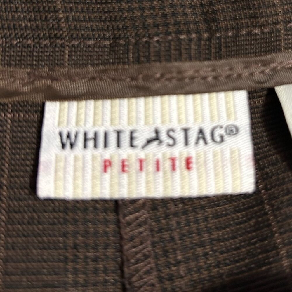 White Stag Brown Plaid Straight Leg Trousers Women's Size 10 PETITE - Picture 8 of 9